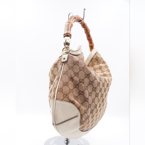 ❌️❌️SOLD❌️❌️P30❤️ Gucci Bamboo Peggy Hobo GG Canvas - Picture 4 of 15